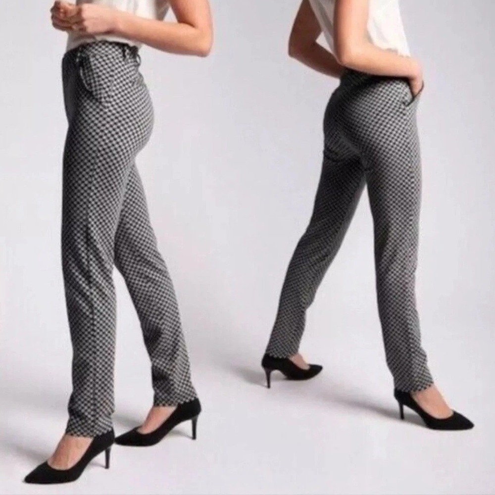 Black White Cat Pattern Novelty Print Betabrand Womens Stretch Pants Size S- EUC - Picture 2 of 10
